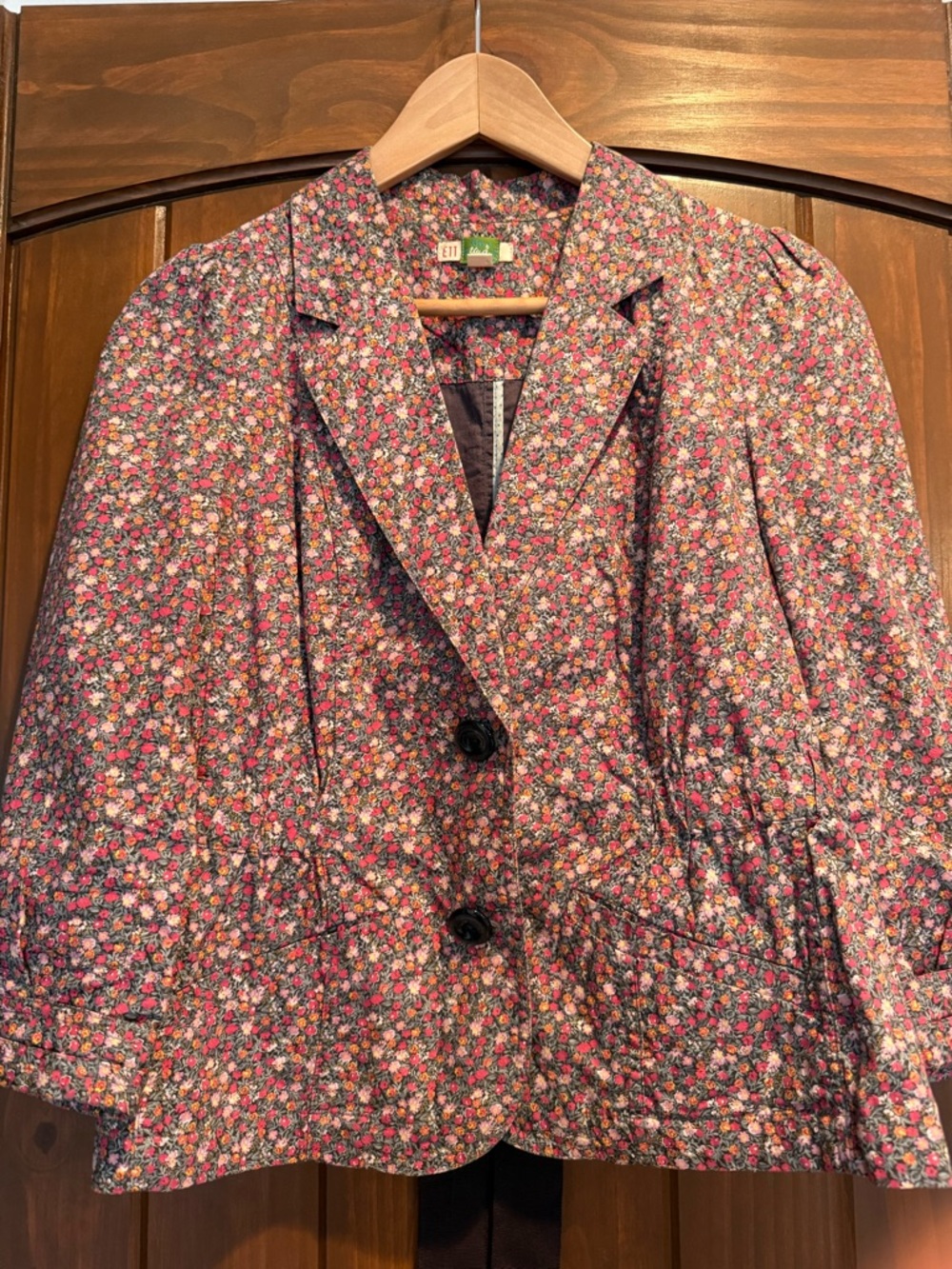 Anthropologie Floral Printed Blazer Jacket - Pink Multicolor